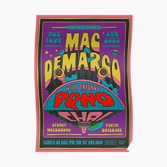 an old concert poster for the mac demaro with friends and papas on it