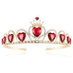 PRICES MAY VARY. Descendants Crown,Evie Descendants 2 Crown,Descendants Costume,Descendants 2 Tiara,descendants 2 costume,Evie Descendants 2 Crown Excellent Quality:Descendant costume accessory is made of Zinc alloy,Acrylic,Rhinestones,which is durable and not easy to break.The perfect accessory for any Descendants, Mal Fans! Tiara Size: the crown measures 15.5 x 13 x 4.8 cm/ 6.1x 5.1 x 1.89 inches; The size of crown can be adjusted, suitable for most girls and women. Wide Occasions: Evie Descen Red Heart Crown, Evie Costume, Heart Tiara, Teen Halloween Party, Evie Descendants, Descendants Costumes, Teen Halloween, Lizzie Hearts, Heart Costume