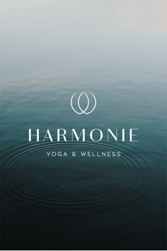 the logo for harmonie yoga and well - beings, with water ripples