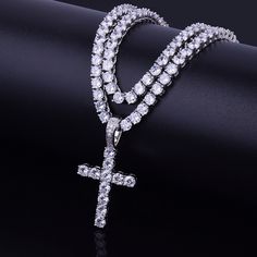 GET 31% OFF ON YOUR ICED OUT ZIRCON CROSS PENDANT WITH TENNIS CHAIN NECKLACE. TIME TO SPEND LESS!!!  You know you're lucky when you stumble upon a crazy-good deal. And we're happy to let you know that you can get incredible Iced Out Zircon Cross Pendant With Tennis Chain Necklace with a 31% discount! You can find a fit-for-you product for just ILS 48.98, meaning your ILS 22.01 will stay with you if you just ADD TO CART right now. Furthermore, our store promises you: 100% order satisfaction 100% Diamond Pendant For Men, Necklace Chain Types, Rhinestone Material, Tennis Chain, Choker Pendant, Gold Cross Pendant, Diamond Cross Pendants, Diamond Chain, Hip Hop Jewelry