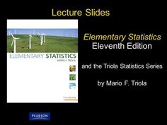 a book cover with the title'elementary statistics and the tribia statistics series by mario fiola