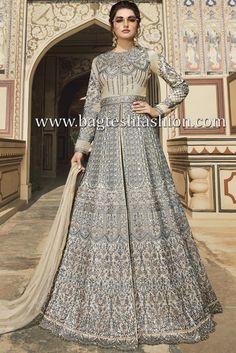 Amazing Grey Embroidered Silk Anarkali Suit #anarkali #anarkalisuits #gowns #eveninggowns #gown #promgowns #weddingdress #bride #bridesmaids #bridetobe #bridal #style #lifestyle #fashion #outfits #ethnic #suits #womens #Indian #indianwedding #usa #texas #canada #londan #fashionweek #eid #eidshopping #girls #ladies #designersuits Mint Green Lehenga, Gown Pakistani, Western Lehenga, Mint Outfit, Mob Dress, Dress Mint Green, Net Gowns