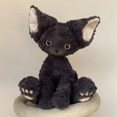 49074887721275 Black Cat Stuffed Animal, Curly Cat, Black Cat Plush, Devon Rex Cats, Rex Cat, Cat Plush Toy, Stuffed Animal Cat, Devon Rex, Cute Black Cats