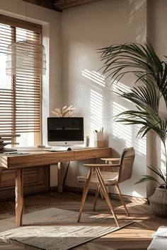 luxurious cosy japandi home office, minimal design1 Japandi Workspace, Japandi Office Design, Japandi Office, Japandi Home Office, Calm Living Room, Minimal Home Office, Home Office Designs, Japanese Living, Japanese Living Room