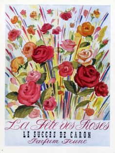 an old french postcard with flowers on it