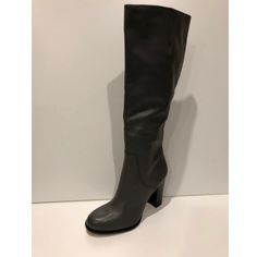 New Sam Edelman Regina Leather Knee High Boots. Retail $170.00. Size: 9m. Color: Charcoal Grey. Heel Height: 4". Leather Upper. Side Zipper Closure. Elastic Inserts At Top Of Shaft. Textile Lining. Synthetic Sole. Shaft Height, 19.5", Calf Circumference: 16.5". Condition: New Never Worn Shoes With Minor Scratches/Light Stains On Outsoles. Box Not Included. Leather Heeled Boots With Stacked Block Heel, Leather Block Heel Boots With Reinforced Heel, Leather Boots With Padded Block Heel, Leather Block Heel Boots For Work, Leather Block Heeled Boots For Work, Elegant Faux Leather Boots With Stacked Heel, Elegant Leather Boots For Fall, Chic Boots With Removable Insole And Round Toe, Leather Knee-high Heeled Boots With Stacked Heel