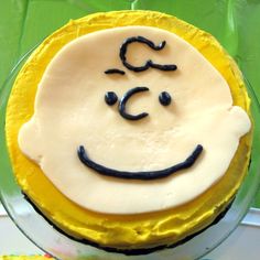 a cake with a smiley face on it