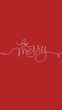 a red christmas card with the word merry written in cursive writing on it