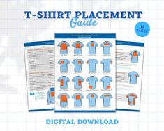 the t - shirt placement guide is shown