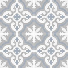 an artistic tile design in grey and white