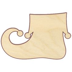 a wooden christmas stocking ornament on a white background