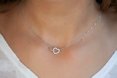 2 Hearts, Filigree Necklaces, Double Heart, Cute Necklace, Lovely Necklace, 925 Silver Jewelry, Choker Necklaces, Girly Jewelry, Minimalist Necklace