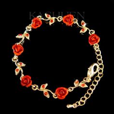 "PERFECT GIFT /WEDDING GIFT FOR BRIDE / BRIDESMAID / LADY! This is a Brand New, stunning SWAROVSKI CRYSTALS Siam Red ROSE Flower original rhodium plated gold tone Bracelet. The bracelet measures 6 1/2\" long with 2\" extender chain (16.5cm -21.5cm). It can be a great gift to your daughter as a anklet too! Prices are in US$. For shipping policies and other important information, click on \"profile\" on the right. See an item that you like but has already been sold? Contact me to see if I have mor Christmas Best Friend, Wedding Gift For Bride, Bff Jewelry, Friends Bridal, Crystal Snowflakes, Bracelet Christmas, Red Rose Flower, Pink Swarovski, Wedding Gifts For Bride