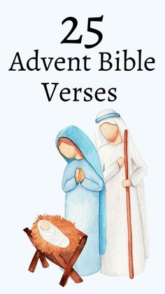 the book cover for 25 bible verses, featuring two men and a baby jesus