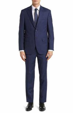 Peter Millar Classic Fit Solid Wool Suit | Nordstrom Chest Piece, A Jacket, Peter Millar, Wool Suit, Nordstrom, Trousers, Wool, Canvas