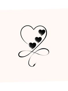 two hearts are connected to each other with the word love written in black on a white background