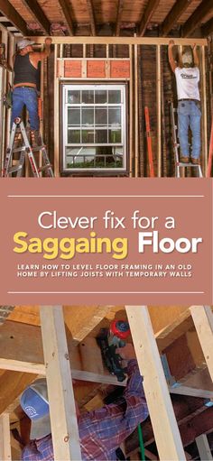 the cover of clever fix for a saggging floor by jeff jones with temporary walls