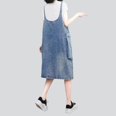 Channel your inner Y2K fashionista with this sanded oversized denim dress from the 2023 Spring-Summer Collection! Reimagining the iconic y2k look with a fashion silhouette. this dress is perfect for those who seek both ageless style and effortless comfort.Why You'll Fall In LoveThis dress is a perfect symphony of retro vibes and contemporary fashion. taking you on a journey through time with its intricately printed prints. smoothed finish. and signature Y2K style. Its baggy fit guarantees a casu Casual Baggy Spring Dress, Casual Baggy Dress For Spring, Oversized Blue Casual Dress, Casual Oversized Blue Dress, Dark Wash Denim Dress With Pockets For Spring, Spring Cotton Loose Dress, Casual Medium Wash Dress With Pockets, Casual Blue Denim Dress With Pockets, Spring Midi Denim Dress With Pockets