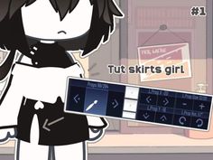 an animated girl holding a cell phone in her hand with the text tutshirts girl on it