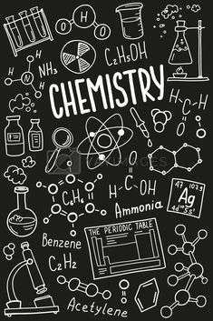 a black and white poster with the words chemistry written on it