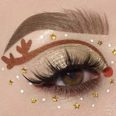 Christmas Day Makeup, Makeup For Christmas, Snowflake Makeup, Candy Cane Makeup, Disney Eye Makeup