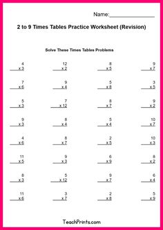 two times table worksheet with the numbers 1 to 9 on it and an image of