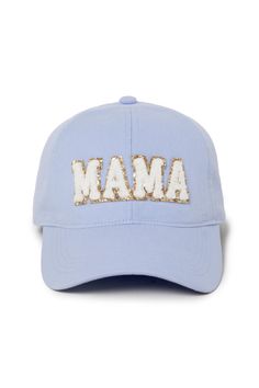 Chenille letter white cap with a glitter gold border around MAMA. 100% cotton. Adjustable metal strap in the back. Corduroy Bucket Hat, Mom Hats, Trendy Hat, Black Baseball Cap, Baby Boy Onesies, White Caps, Gold Border, Metal Straps, News Boy Hat