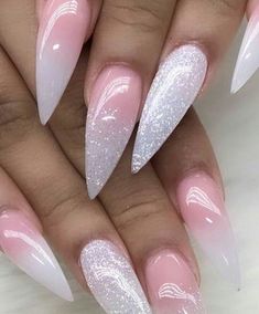 Sassy Nails, Ombre Acrylic Nails, White Acrylic Nails, Stiletto Nails Designs, Vibrant Nails, Summer Acrylic Nails, Pink Acrylic, Pink Acrylic Nails