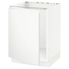 a white cabinet that is open on the side and has no doors or drawers in it