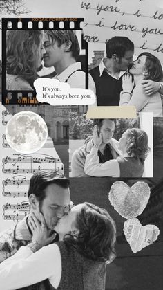 a collage of photos with the words love written on them and images of people kissing each other