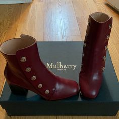 Brand New, Rare Mulberry Booties. Size 7 Or 37(European) I Normally Wear Size 6.5 And These Fit Perfectly. Great Addition To Fall Wardrobe. Comes With Original Shoe Box And Dust Bag. Mulberry Boots, Fall Wardrobe, Shoe Box, Bootie Boots, Dust Bag, Ankle Boots, Size 7, Size 6, Women Shoes