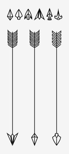 four arrows with different shapes and sizes