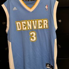 Never Worn Denver Nuggets Ty Lawson Jersey, Perfect Condition, Adidas Blue Sleeveless Top, Denver Nuggets, Adidas Blue, Adidas Shirt, Blue Adidas, Adidas Men, Blue Yellow, Denver, Color Blue