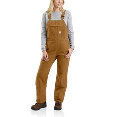 PRICES MAY VARY. Adjustable front-elastic suspenders with webbing slider on straps Bib pocket style holds electronics securely Stretch side panels for increased range of motion and comfort Ledge pockets Reinforced back pockets Carhartt Bibs, Winter Overalls, Brown Overalls, Work Overalls, Carhartt Overalls, Overalls Fashion, Carhartt Womens, Safety Clothing, Carhartt Women