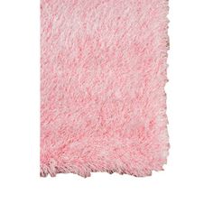 a pink shaggy rug on a white background