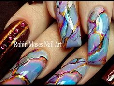 No Water Needed - Lavender Diva DIY Drag Marble nail art Tutorial - YouTube Granite Nails, Nail Effects, Finger Nail Art, Diva Nails, Marble Nail Art, Simple Nail Art Designs, Best Nail Art Designs, Nail Art Videos, Acrylic Nail Art