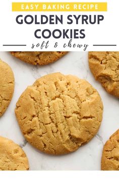 golden syrup cookies with text overlay