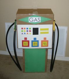 an image of a gas pump made out of cardboard