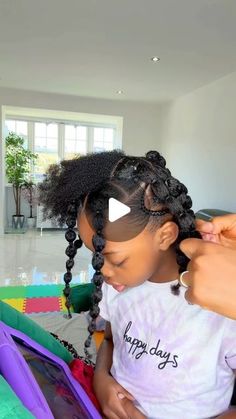 Olivia Chukwu on Instagram: "Kid’s rubber band hairstyle   #hairtutorial #naturalhair #hairgoals #hairtransformation #olivia_ogesam" Kids Bubble Braid Hairstyles, Rubber Band Ponytail Hairstyles, Olivia Ogesam, Olivia Chukwu, Rubber Band Hairstyles Natural Hair, Kids Hairstyles Girls Black