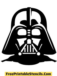 a darth vader helmet with the text free printable stencils com