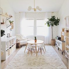 a living room filled with furniture and plants