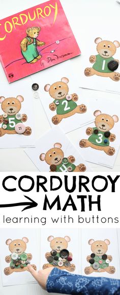 teddy bear counting game for learning with buttons