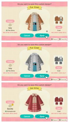 an info sheet showing the different types of clothing and how to use them for sewing