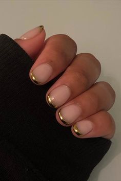 Chrome French, Her Nails, Tip Nails, Gold Chrome