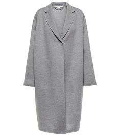 Wool coat Stella Mccartney Coat, Grey Wool Coat, Gray Wool Coat, Gray Coat, Stella Mc, Striped Midi Skirt, Wool Coats, Grey Coat, Ribbed Knit Top