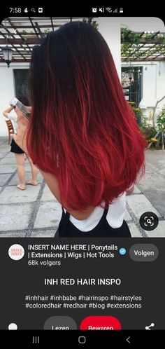 Black Roots Red Hair, Red Hair Fade, Black Hair Fade, Black Roots, Haircut And Color, Red Hair Color, Color Inspo, Ponytail Hairstyles