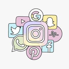 the instagram logo surrounded by social icons