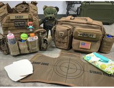 Tactical Baby Gear, Army Baby, Military Baby, Tactical Style, Dad Diaper Bag, Molle Pouches, Drop Zone, Baby E, Dad Baby