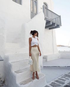 Greece Outfit, Fest Outfits, Long Skirt Outfits, Chique Outfits, Honeymoon Outfits, Europe Outfits, Italy Outfits, Looks Street Style, Looks Chic