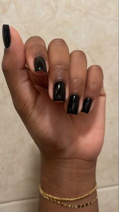 Black Short Acrylic Nails, Overlay Nails, Work Nails, Casual Nails, Short Square Acrylic Nails, Nail Sets, Unique Acrylic Nails, Black Nail, Short Acrylic Nails Designs